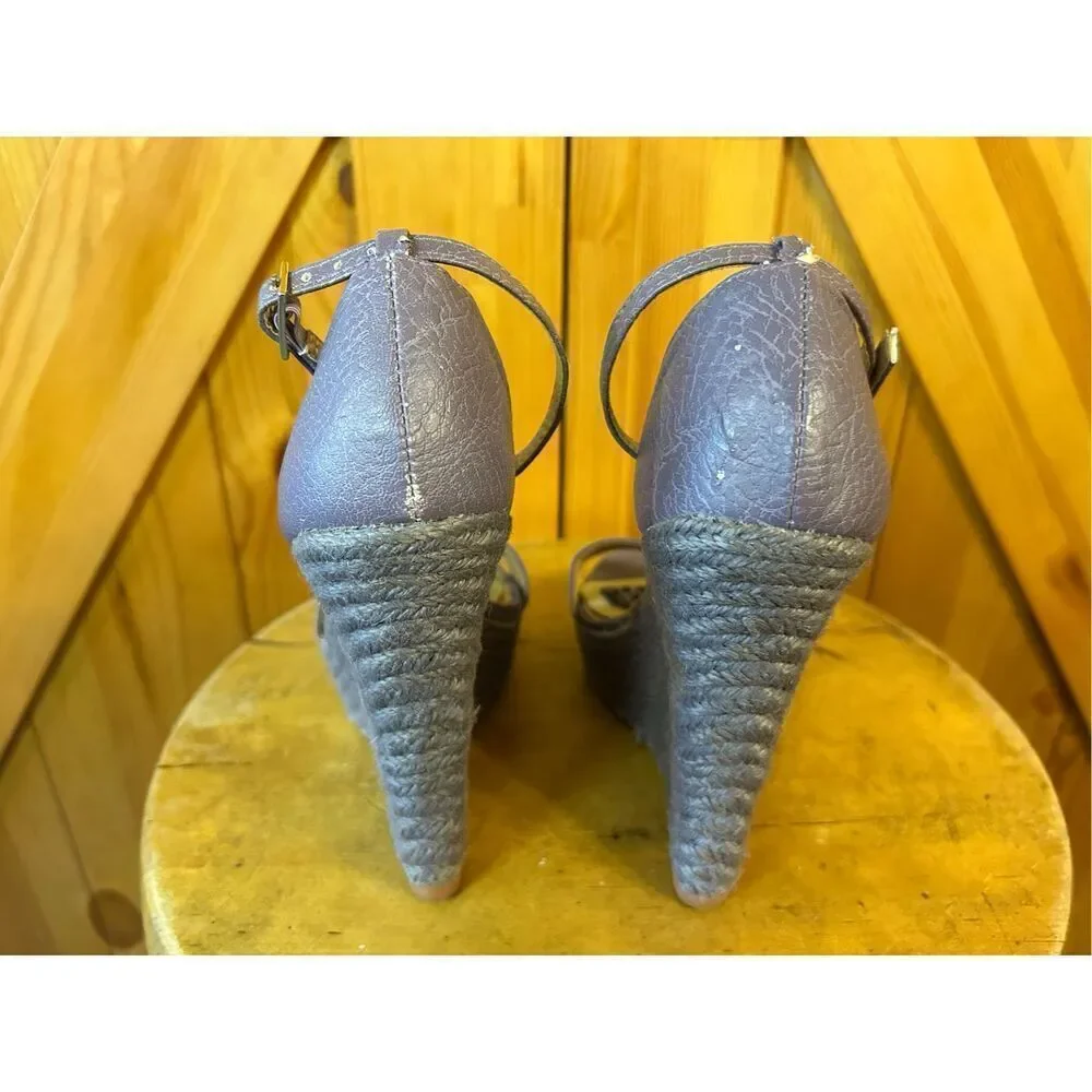Colin Stuart Espadrilles Wedge Sandals Purple Women Size 5B